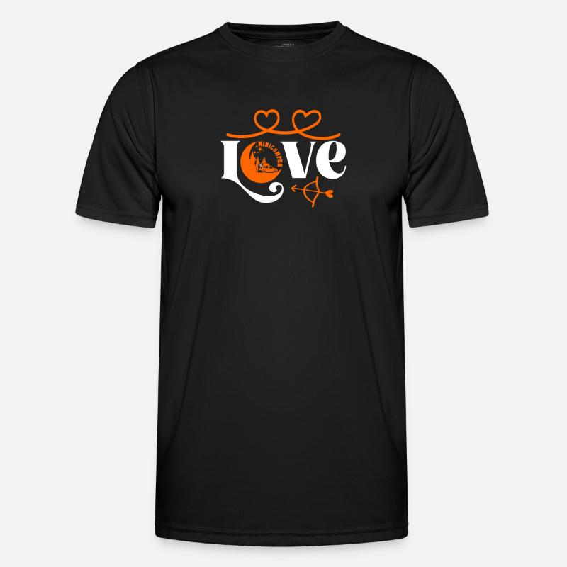 Minicamper Lover Herzen Camping-Camper Microcamper - Männer Funktions-T-Shirt - Schwarz
