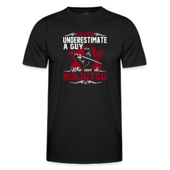 Ninjutsu Never Underestimate A Guy Can Do Ninjutsu - Men's Functional T-Shirt - black - Front - AI Model Male 178 dark (178cm)