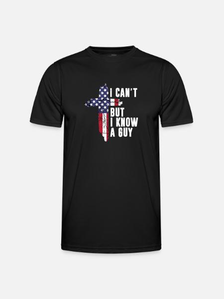 Je ne peux pas, mais je connais un gars Jésus-Christ États-Unis Chrétien - T-shirt sport Homme - noir