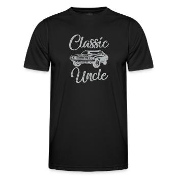Funny Uncle Saying Classic Car Graphic - Men's Functional T-Shirt - black - Front - AI Model Male 178 dark (178cm)