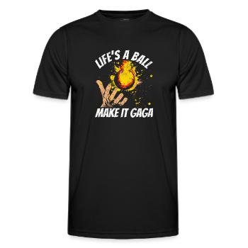 Ballon Dodgeball Hexagon Pit Sports Gaga - T-shirt sport Homme - noir - Devant - AI Model Male 178 dark (178cm)