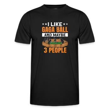 Ballon Dodgeball Hexagon Pit Sports Gaga - T-shirt sport Homme - noir - Devant - AI Model Male 178 dark (178cm)