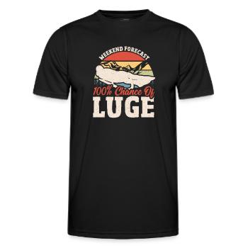Prédiction du week-end : 100 chances de luge - T-shirt sport Homme - noir - Devant - AI Model Male 178 dark (178cm)
