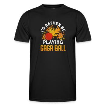 Ballon Dodgeball Hexagon Pit Sports Gaga - T-shirt sport Homme - noir - Devant - AI Model Male 178 dark (178cm)