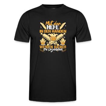 Bäcker Konditor Mit Hefe in den Händen - Männer Funktions-T-Shirt - Schwarz - Vorne - AI Model Male 178 dark (178cm)