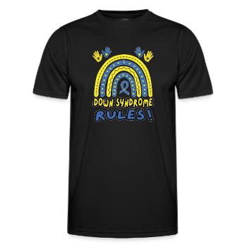 Down Syndrome Rules - Down Syndrome Day - Männer Funktions-T-Shirt - Schwarz - Vorne - AI Model Male 178 dark (178cm)