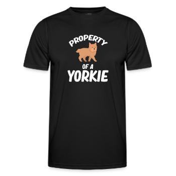 Propriété d’un Yorkie-braque de Weimar-Poméranie - T-shirt sport Homme - noir - Devant - AI Model Male 178 dark (178cm)