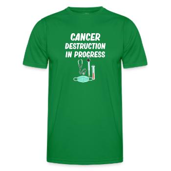 Destruction du cancer en cours de chimiothérapie drôle d’oncologue - T-shirt sport Homme - vert - Devant - AI Model Male 178 dark (178cm)