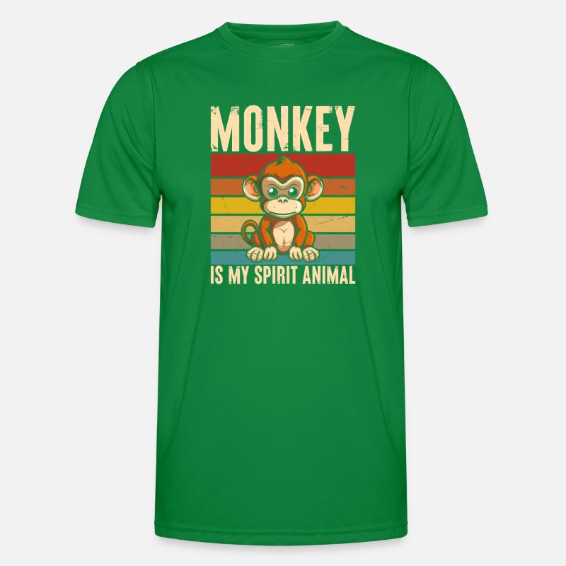 Monkey Is My Ghost Animal Retro Men's Functional T-Shirt