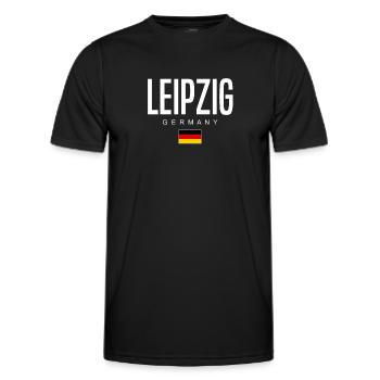 Leipzig - Männer Funktions-T-Shirt - Schwarz - Vorne - AI Model Male 178 dark (178cm)