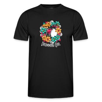 Batterie Batteur Batteur Batteur Fille - T-shirt sport Homme - noir - Devant - AI Model Male 178 dark (178cm)