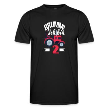 2. Geburtstag Traktor 2 Jahre Geburtstagsshirt - Männer Funktions-T-Shirt - Schwarz - Vorne - AI Model Male 178 dark (178cm)
