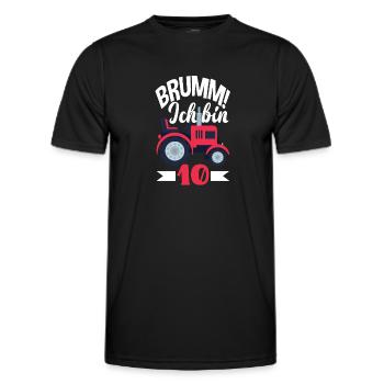 10. Geburtstag Traktor 10 Jahre Geburtstagsshirt - Männer Funktions-T-Shirt - Schwarz - Vorne - AI Model Male 178 dark (178cm)
