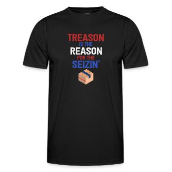 La trahison est la raison du raid du FBI de Seizin - T-shirt sport Homme - noir - Devant - AI Model Male 178 dark (178cm)