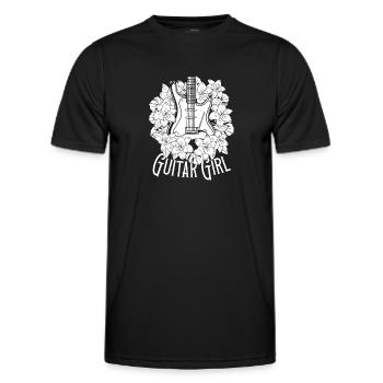 Electric Guitar Electric Guitar Guitar Girl - Men's Functional T-Shirt - black - Front - AI Model Male 178 dark (178cm)
