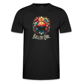 Basketball Girl Baller Girl - Men's Functional T-Shirt - black - Front - AI Model Male 178 dark (178cm)