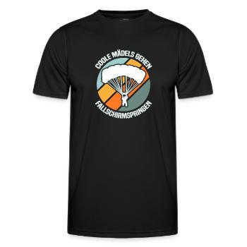 Fallschirmspringen Fallschirmspringer - Männer Funktions-T-Shirt - Schwarz - Vorne - AI Model Male 178 dark (178cm)