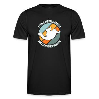 Fallschirmspringen Fallschirmspringer - Männer Funktions-T-Shirt - Schwarz - Vorne - AI Model Male 178 dark (178cm)