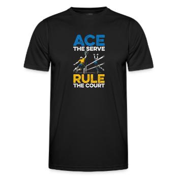 Volleyball Volleyballer - Männer Funktions-T-Shirt - Schwarz - Vorne - AI Model Male 178 dark (178cm)