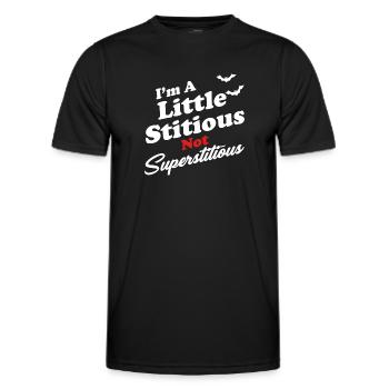 Je suis un peu têtu, pas superstitieux ? - T-shirt sport Homme - noir - Devant - AI Model Male 178 dark (178cm)