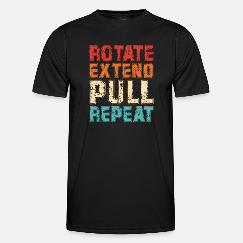 Rotate Extend Pull Repeat - Männer Funktions-T-Shirt - Schwarz
