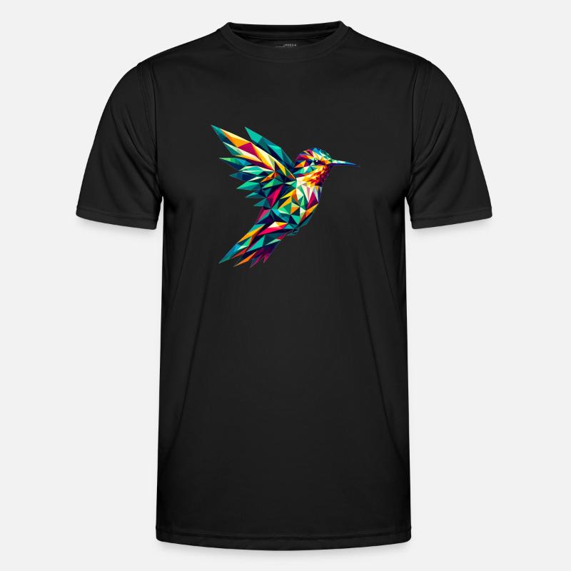 Hummingbird in polygon representation Men's Functional T-Shirt