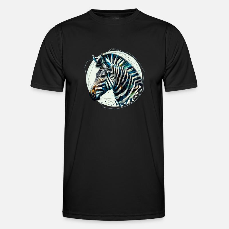 Zebra in polygon illustration - Men's Functional T-Shirt - black