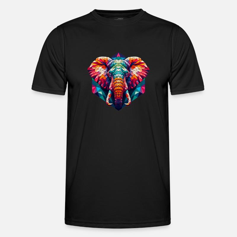 Éléphant dans l’illustration polygonale T-shirt sport Homme