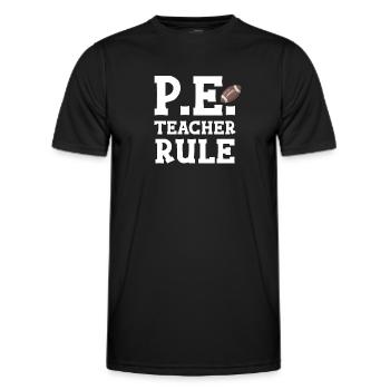 P. E.-lehrerregel P. E. Sport- Und - Männer Funktions-T-Shirt - Schwarz - Vorne - AI Model Male 178 dark (178cm)