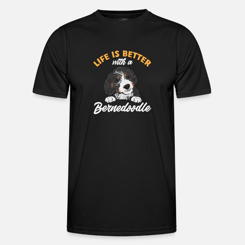 Bernedoodle Hund - Männer Funktions-T-Shirt - Schwarz