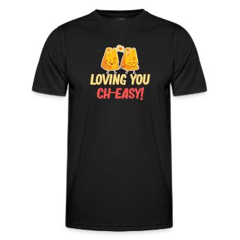 Loving You Ist Ch-easy Cheese Cheddar Mozzarella - Männer Funktions-T-Shirt - Schwarz - Vorne - AI Model Male 178 dark (178cm)