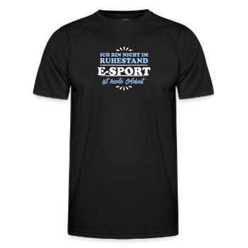 Retirement Retiree Retiree Esports - Men's Functional T-Shirt - black - Front - AI Model Male 178 dark (178cm)