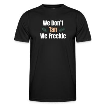 On ne bronze pas, on a des taches de rousseur allègrement - T-shirt sport Homme - noir - Devant - AI Model Male 178 dark (178cm)