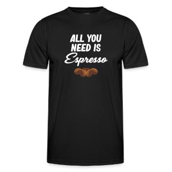 Alles, Was Sie Brauchen, Ist Ein Koffeinhaltiger - Männer Funktions-T-Shirt - Schwarz - Vorne - AI Model Male 178 dark (178cm)