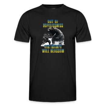 Ukraine T Support Ukraine soldiers - Men's Functional T-Shirt - black - Front - AI Model Male 178 dark (178cm)
