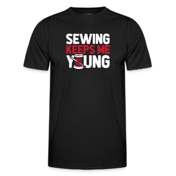 Machine à coudre Machine à coudre - T-shirt sport Homme - noir - Devant - AI Model Male 178 dark (178cm)