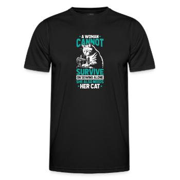 Machine à coudre Machine à coudre - T-shirt sport Homme - noir - Devant - AI Model Male 178 dark (178cm)