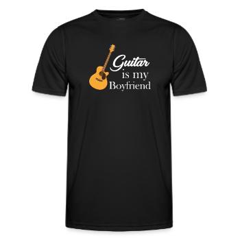 Guitar is my friend, guitarist, musician, - Men's Functional T-Shirt - black - Front - AI Model Male 178 dark (178cm)