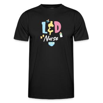 L&d Infirmière Infirmière - T-shirt sport Homme - noir - Devant - AI Model Male 178 dark (178cm)