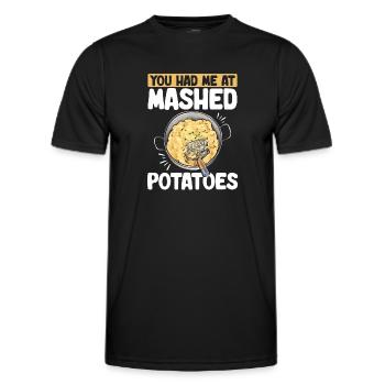 Purée de pommes de terre Purée de pommes de terre - T-shirt sport Homme - noir - Devant - AI Model Male 178 dark (178cm)