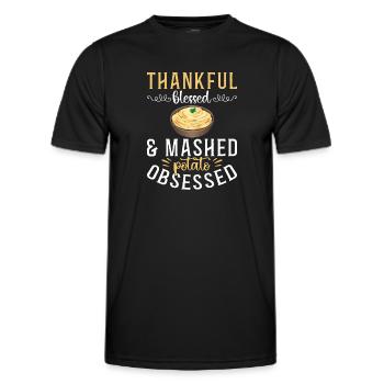 Purée de pommes de terre Purée de pommes de terre - T-shirt sport Homme - noir - Devant - AI Model Male 178 dark (178cm)