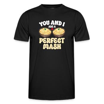 Purée de pommes de terre Purée de pommes de terre - T-shirt sport Homme - noir - Devant - AI Model Male 178 dark (178cm)