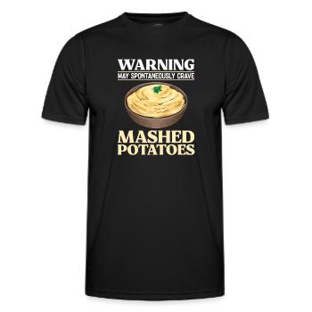 Purée de pommes de terre Purée de pommes de terre - T-shirt sport Homme - noir - Devant - AI Model Male 178 dark (178cm)