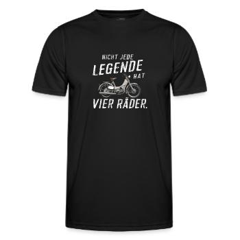 Nicht Jede Legende Hat Vier Räder Mofa - Männer Funktions-T-Shirt - Schwarz - Vorne - AI Model Male 178 dark (178cm)