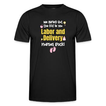 Nous faisons ressortir l’enfant qui sommeille en vous - T-shirt sport Homme - noir - Devant - AI Model Male 178 dark (178cm)