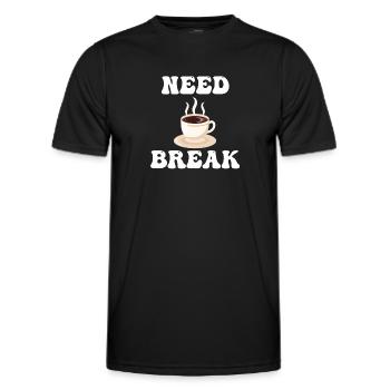 Besoin d’une pause Pause café Cafecito - T-shirt sport Homme - noir - Devant - AI Model Male 178 dark (178cm)