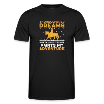 Courses de chevaux pur-sang Équitation Chevaux équestres - T-shirt sport Homme - noir - Devant - AI Model Male 178 dark (178cm)