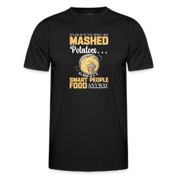 Purée de pommes de terre Purée de pommes de terre - T-shirt sport Homme - noir - Devant - AI Model Male 178 dark (178cm)