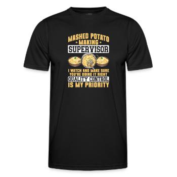 Purée de pommes de terre Purée de pommes de terre - T-shirt sport Homme - noir - Devant - AI Model Male 178 dark (178cm)