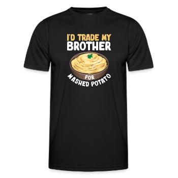 Purée de pommes de terre Purée de pommes de terre - T-shirt sport Homme - noir - Devant - AI Model Male 178 dark (178cm)
